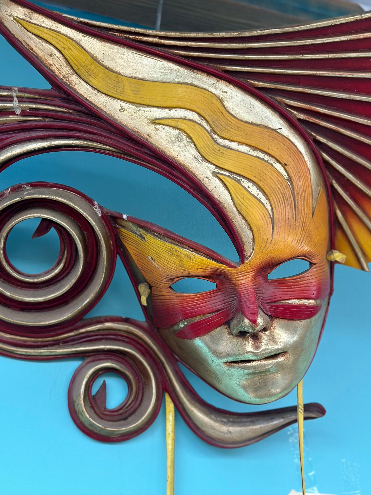 Large Venetian Carnival Mask Wall Art – Italian Style Decorative Statement Sculpture