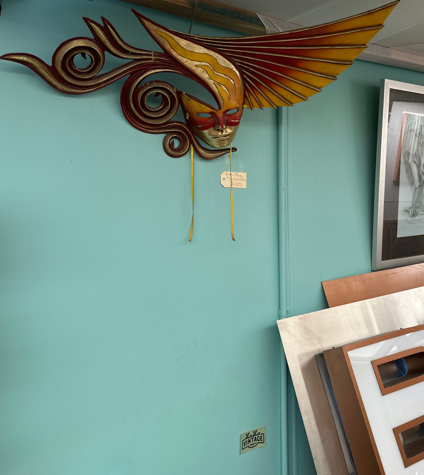 Large Venetian Carnival Mask Wall Art – Italian Style Decorative Statement Sculpture