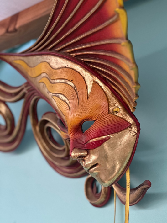 Large Venetian Carnival Mask Wall Art – Italian Style Decorative Statement Sculpture