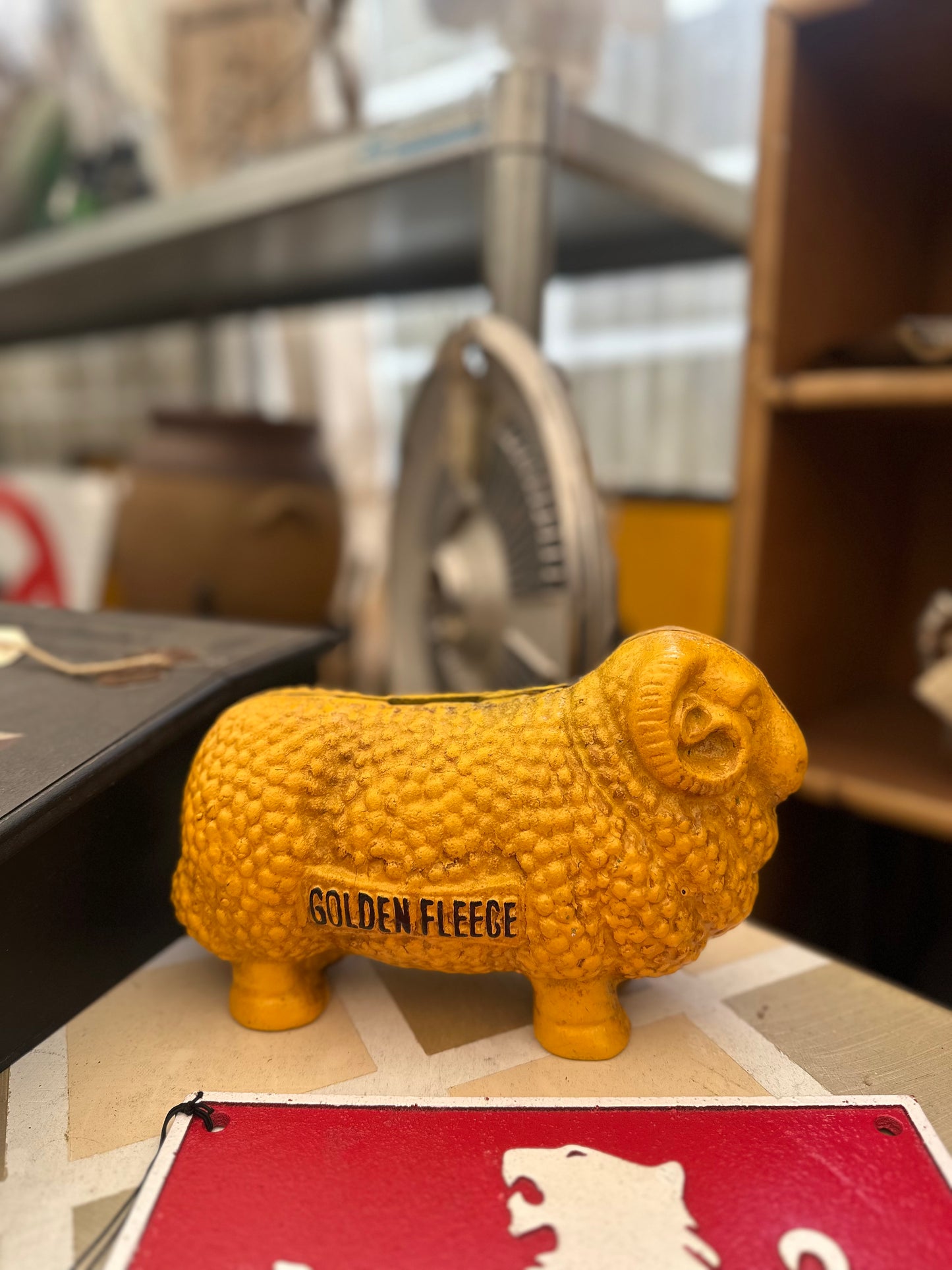 Cast Iron Golden Fleece Coin Bank