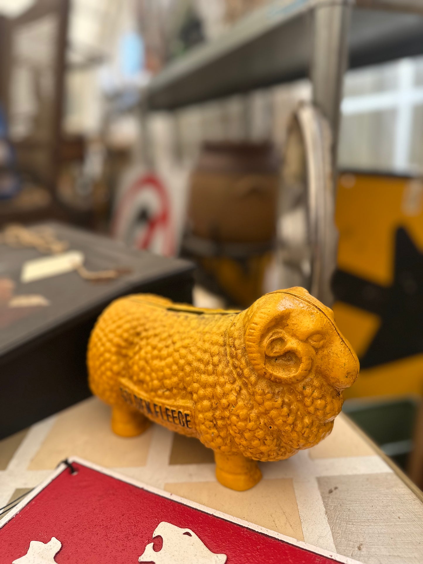 Cast Iron Golden Fleece Coin Bank