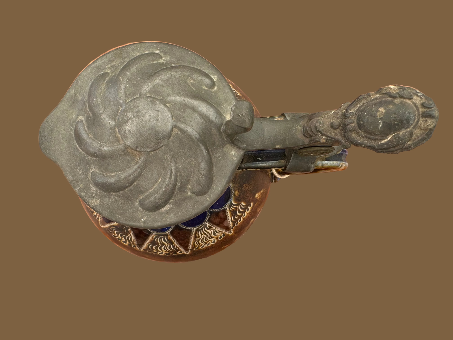 Vintage Reinhold Merkelbach Handgeritzt German Salt-Glazed Lidded Jug – Handcrafted Ceramic Pitcher