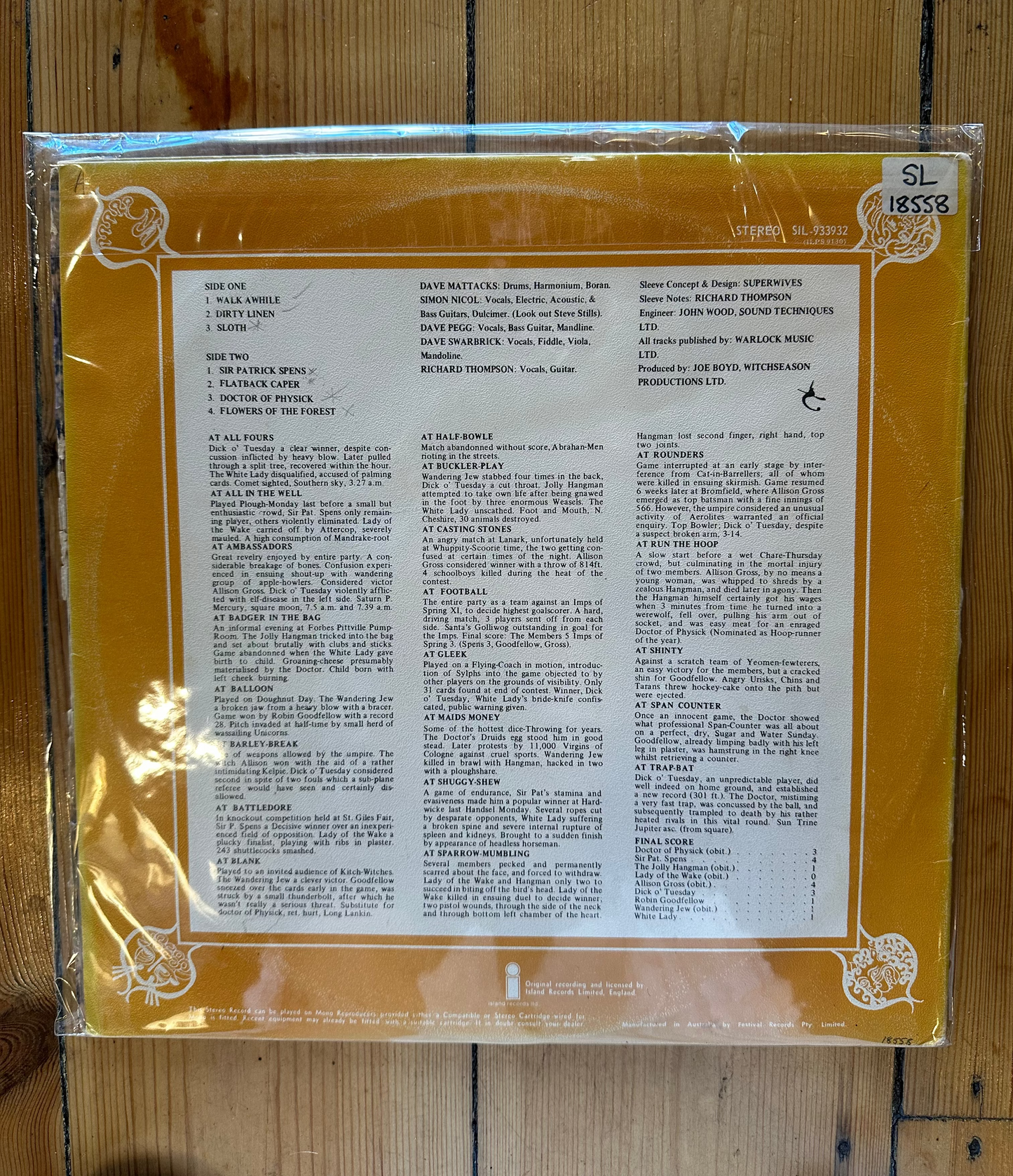 Fairport Convention - Full House Original 1970 Australian Vinyl LP (SIL-933932) | Folk Rock Classic