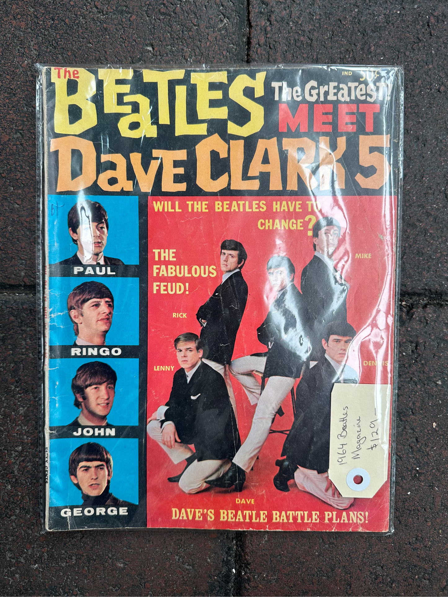 Vintage 1964 The Beatles Meet The Dave Clark Five Magazine | Rare 60s British Invasion Memorabilia
