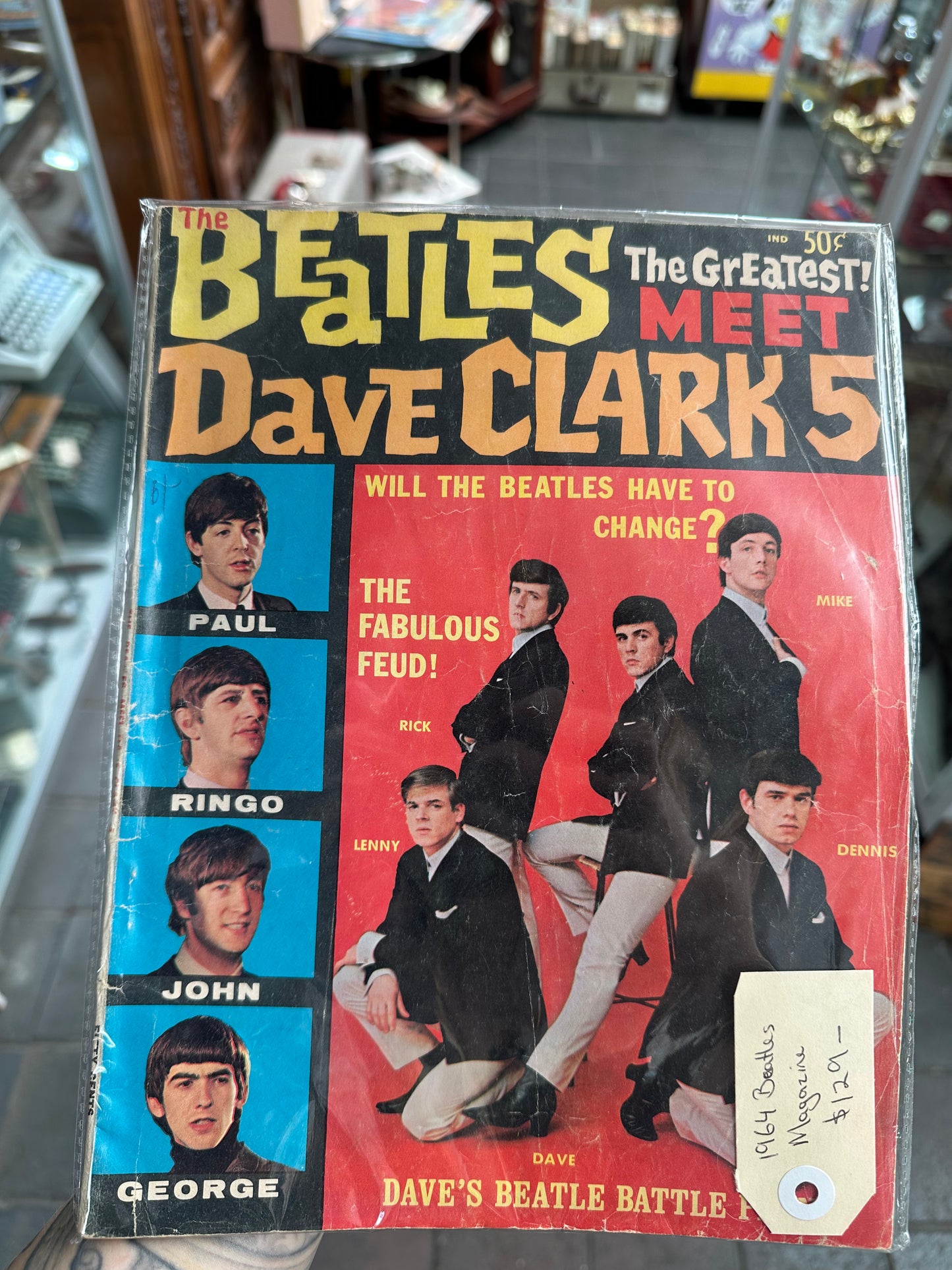 Vintage 1964 The Beatles Meet The Dave Clark Five Magazine | Rare 60s British Invasion Memorabilia
