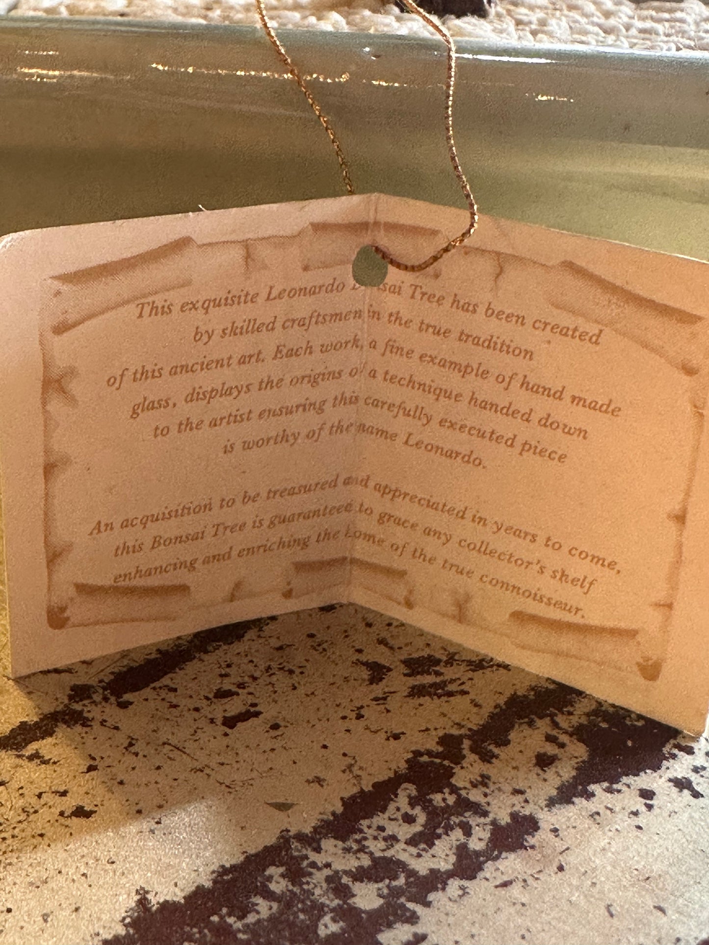 Vintage Leonardo Collection Glass Bonsai Tree - Pink Cherry Blossom Art Glass Sculpture