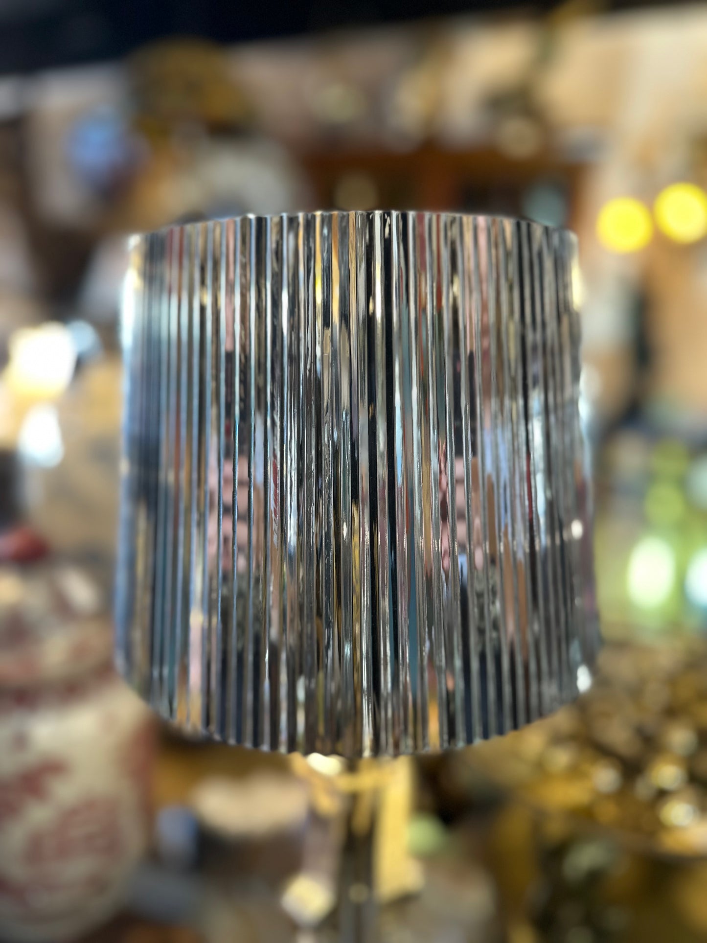 Chrome Silver "Bourgie" Style Table Lamp – Baroque Inspired Design | Hollywood Regency Decor