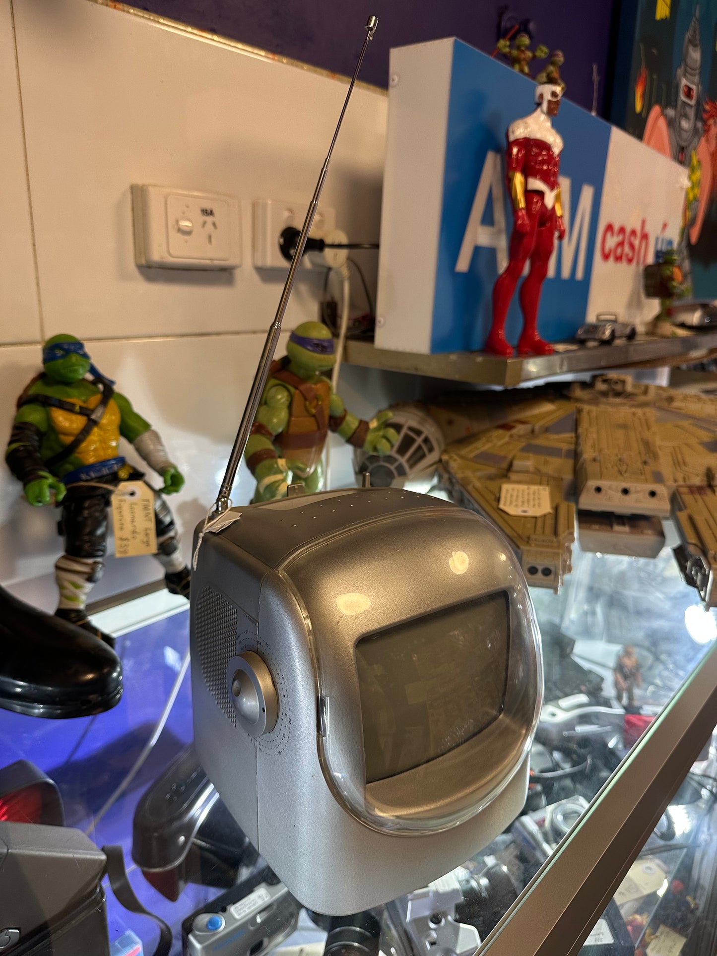 Vintage GAF BWTV5 Portable Space Age 14cm B&W TV & Radio Receiver - Silver Retro Gaming Monitor