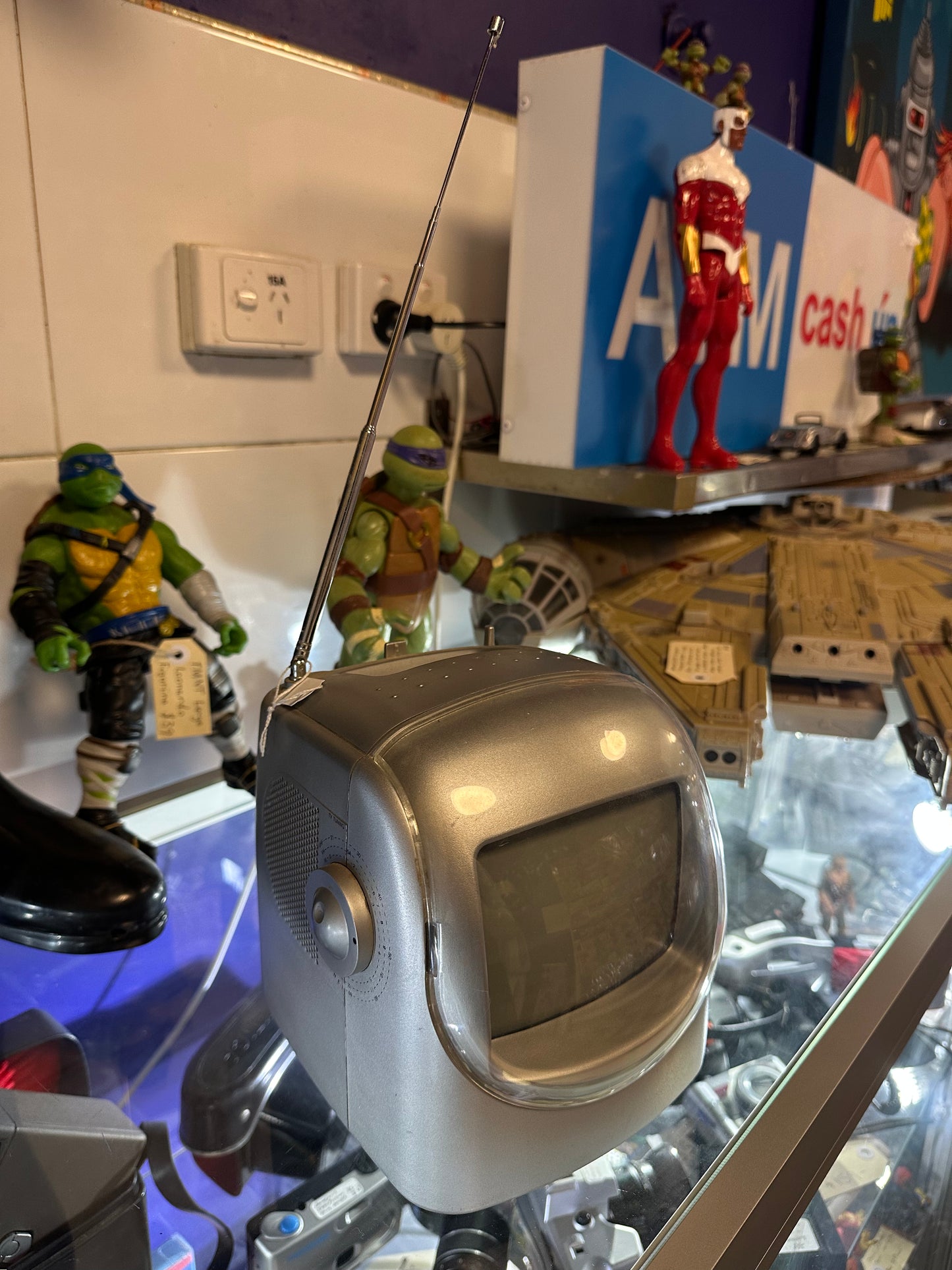 Vintage GAF BWTV5 Portable Space Age 14cm B&W TV & Radio Receiver - Silver Retro Gaming Monitor