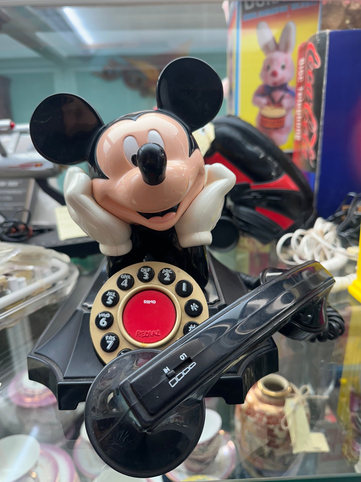 Vintage Mickey Mouse Telephone – Disney Novelty Landline Phone with Redial – 1980s Character Phone