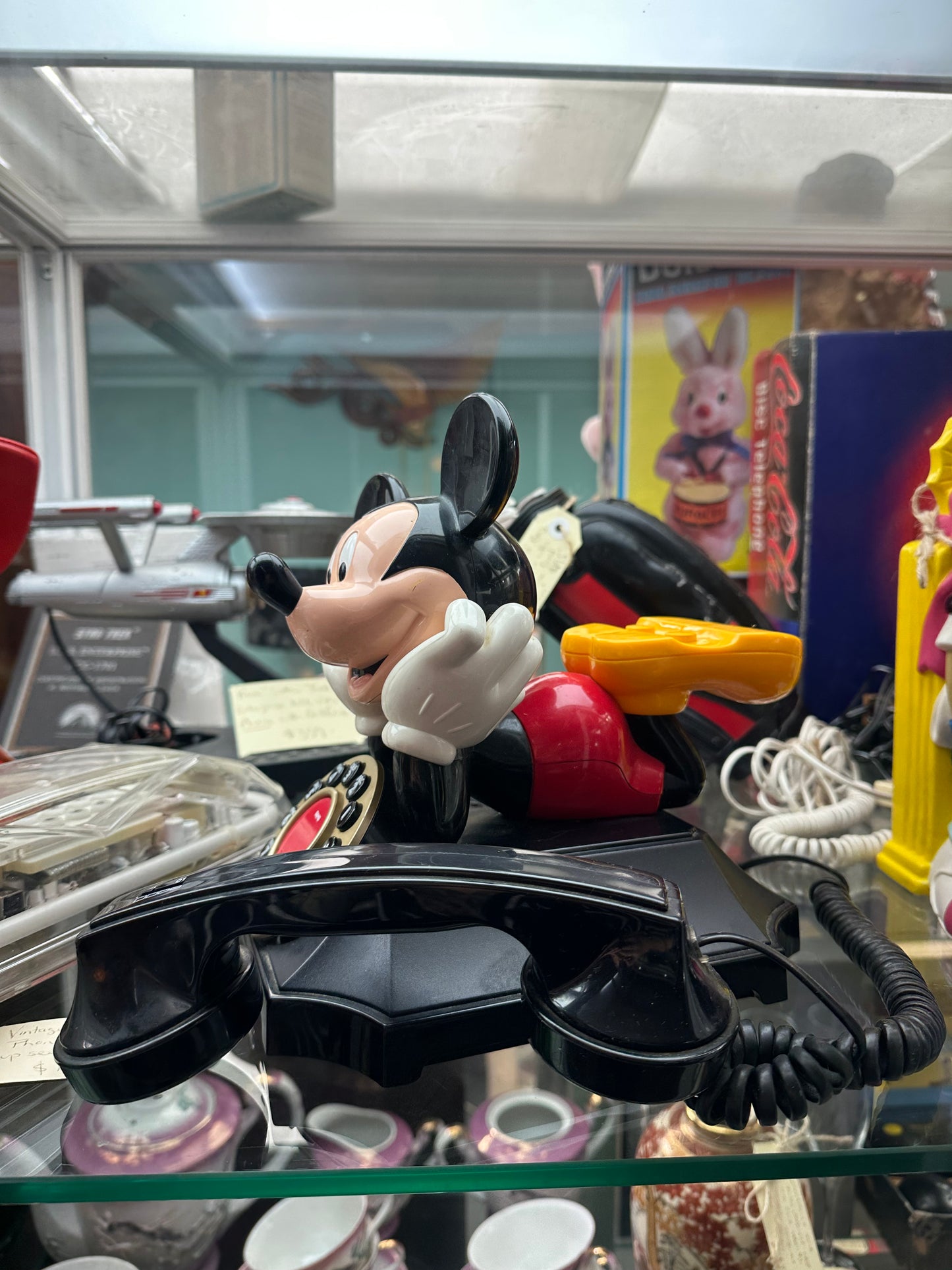Vintage Mickey Mouse Telephone – Disney Novelty Landline Phone with Redial – 1980s Character Phone