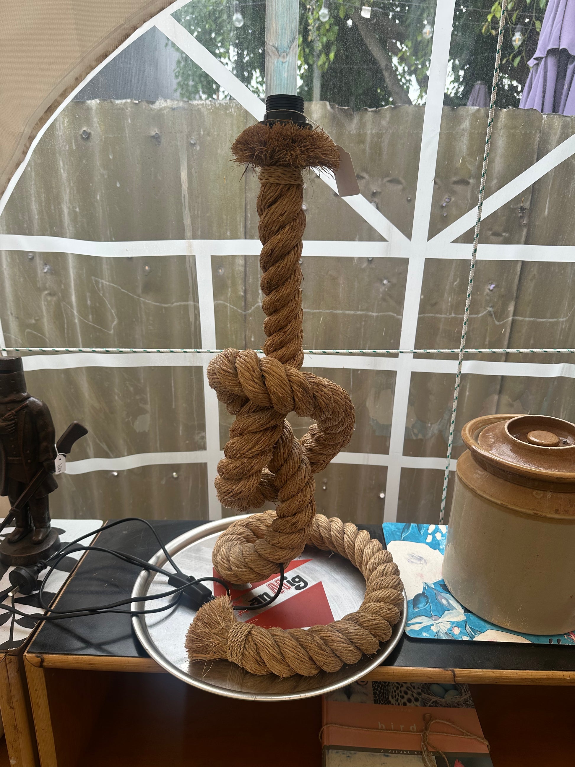 Nautical Rope Knot Table Lamp (Base only) - Hand-Twisted Manila Rope C ...