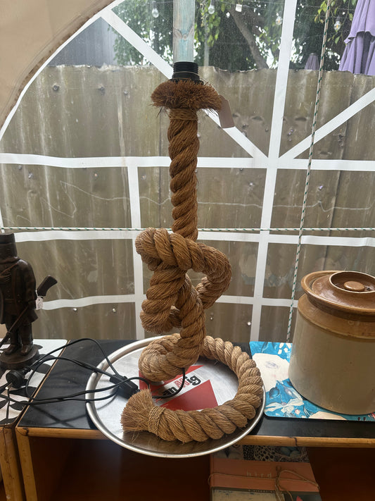 Nautical Rope Knot Table Lamp (Base only) - Hand-Twisted Manila Rope Coastal Decor