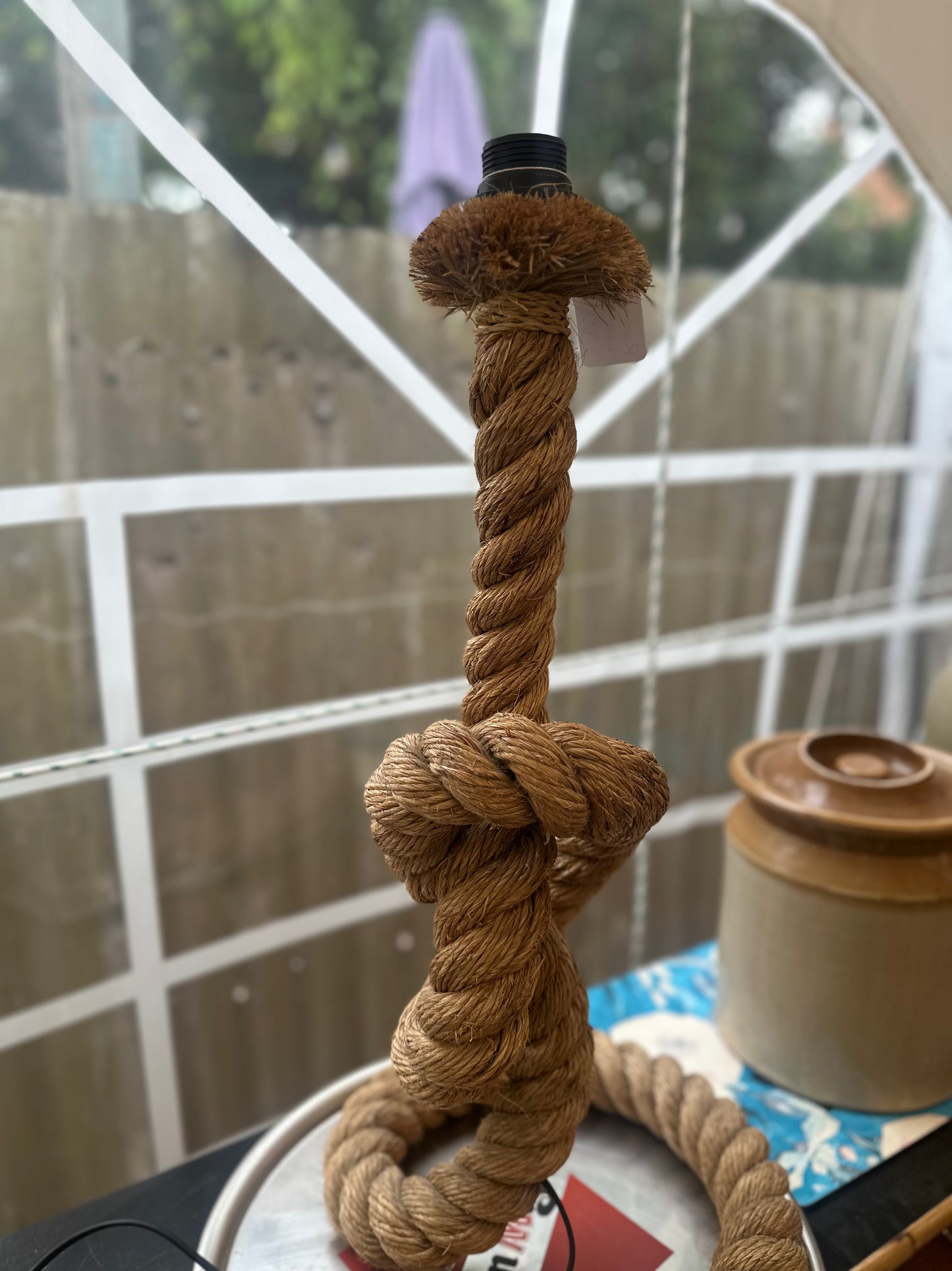 Nautical Rope Knot Table Lamp (Base only) - Hand-Twisted Manila Rope C ...