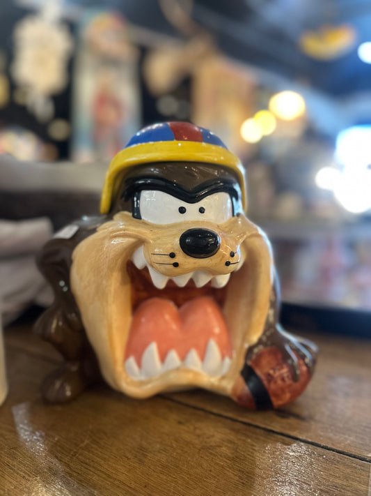 Vintage 1993 Looney Tunes Taz Tasmanian Devil Football Cookie Jar - Warner Bros Collectible