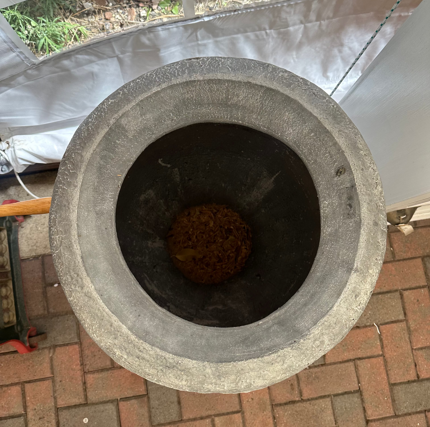 Large Vintage Fat Lava Floor Vase - Textured Crater Glaze Ceramic