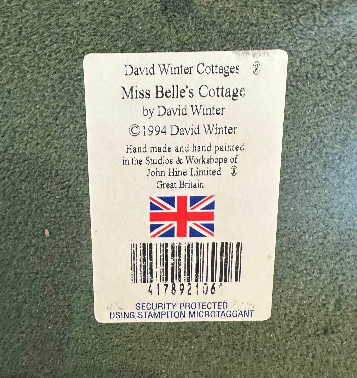 David Winter Miss Belle's Cottage 1995 Christmas Special Edition - Vintage British Miniature Sculpture John Hine Studios