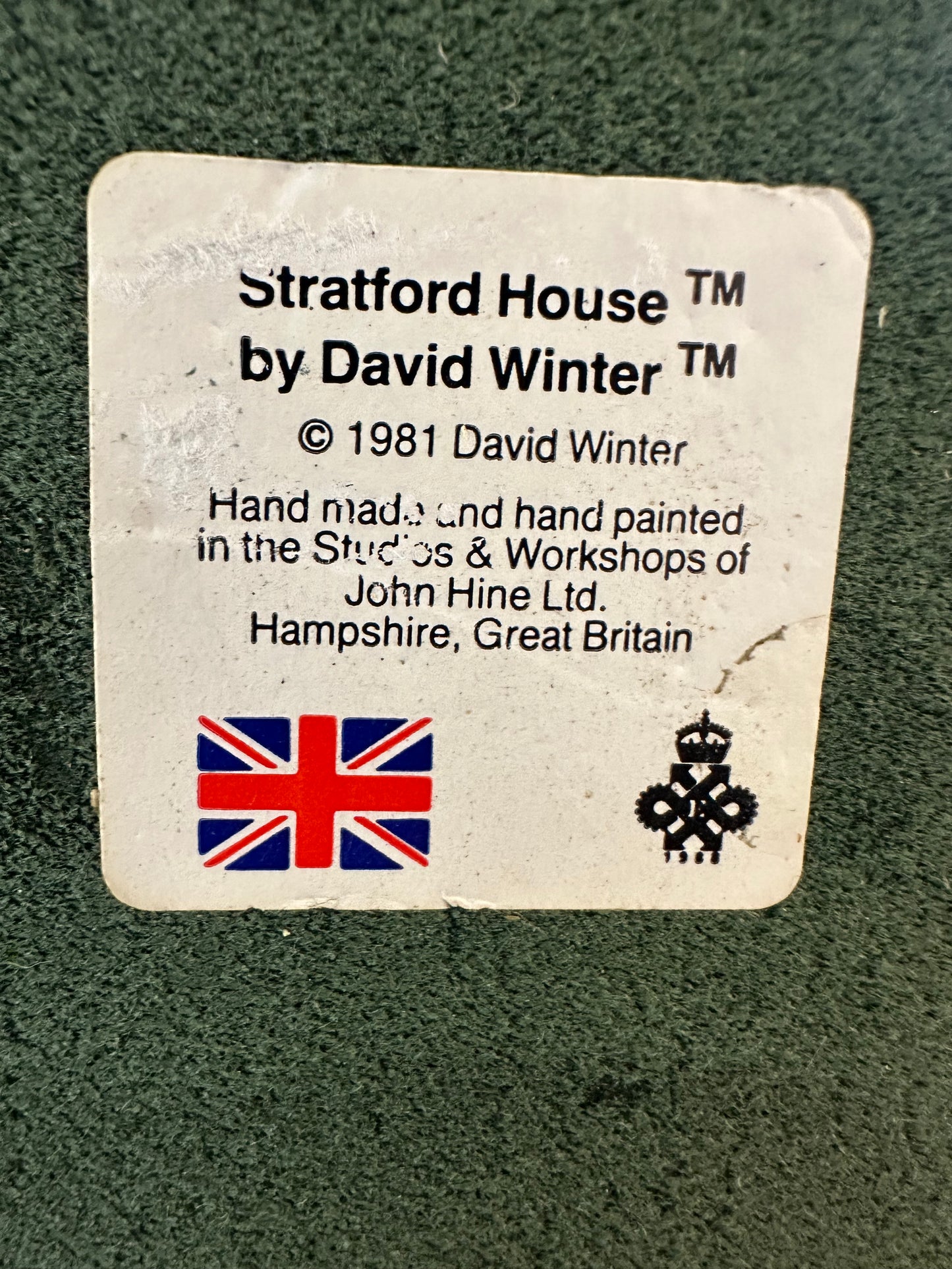 Vintage 1981 David Winter "Stratford House" Cottage – Hand-Painted John Hine Ltd England