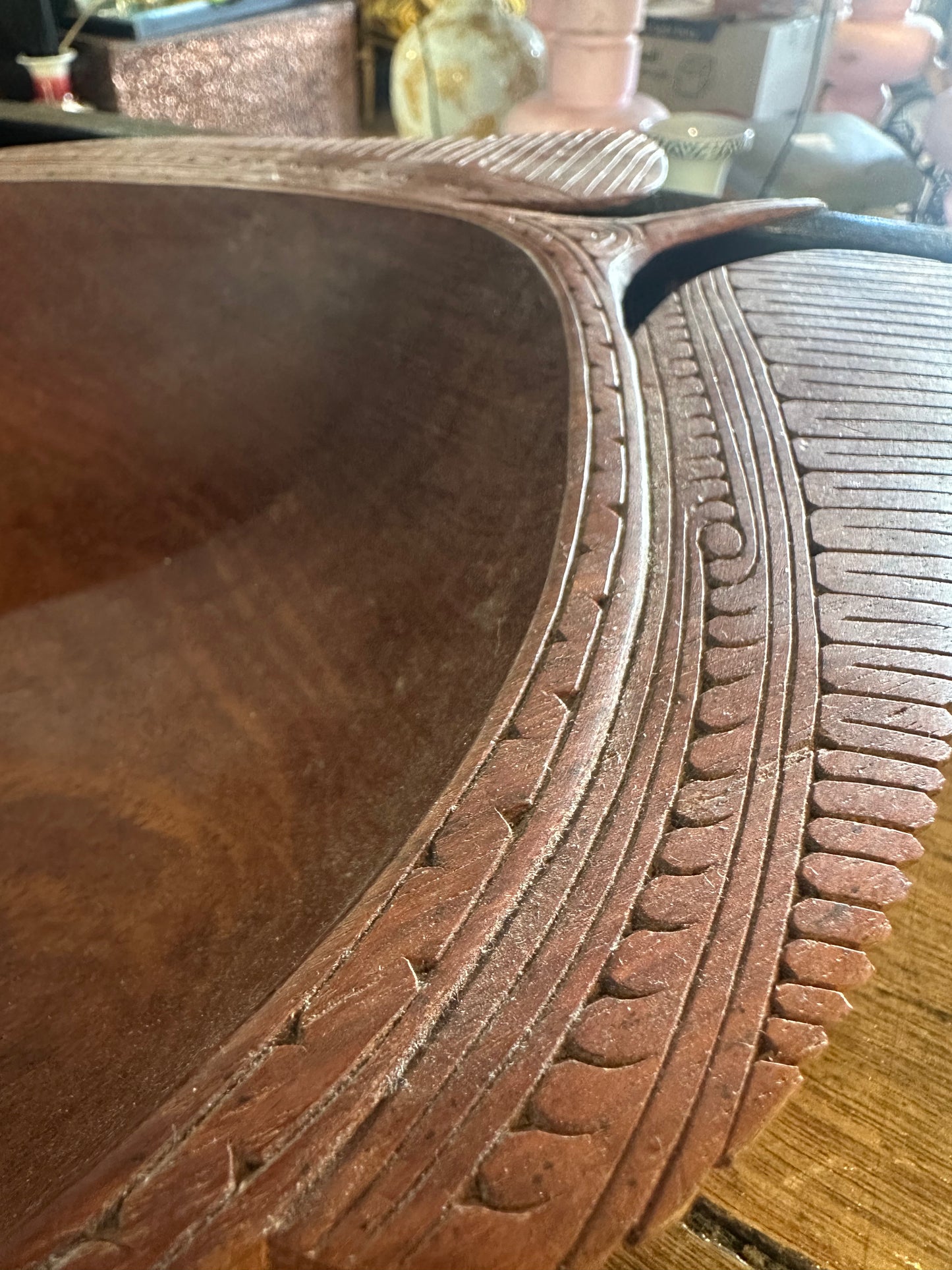 Vintage Trobriand Islands Hand-Carved Wood Turtle Bowl | Papua New Guinea Tribal Art | Mid-Century Oceanic Serving Dish