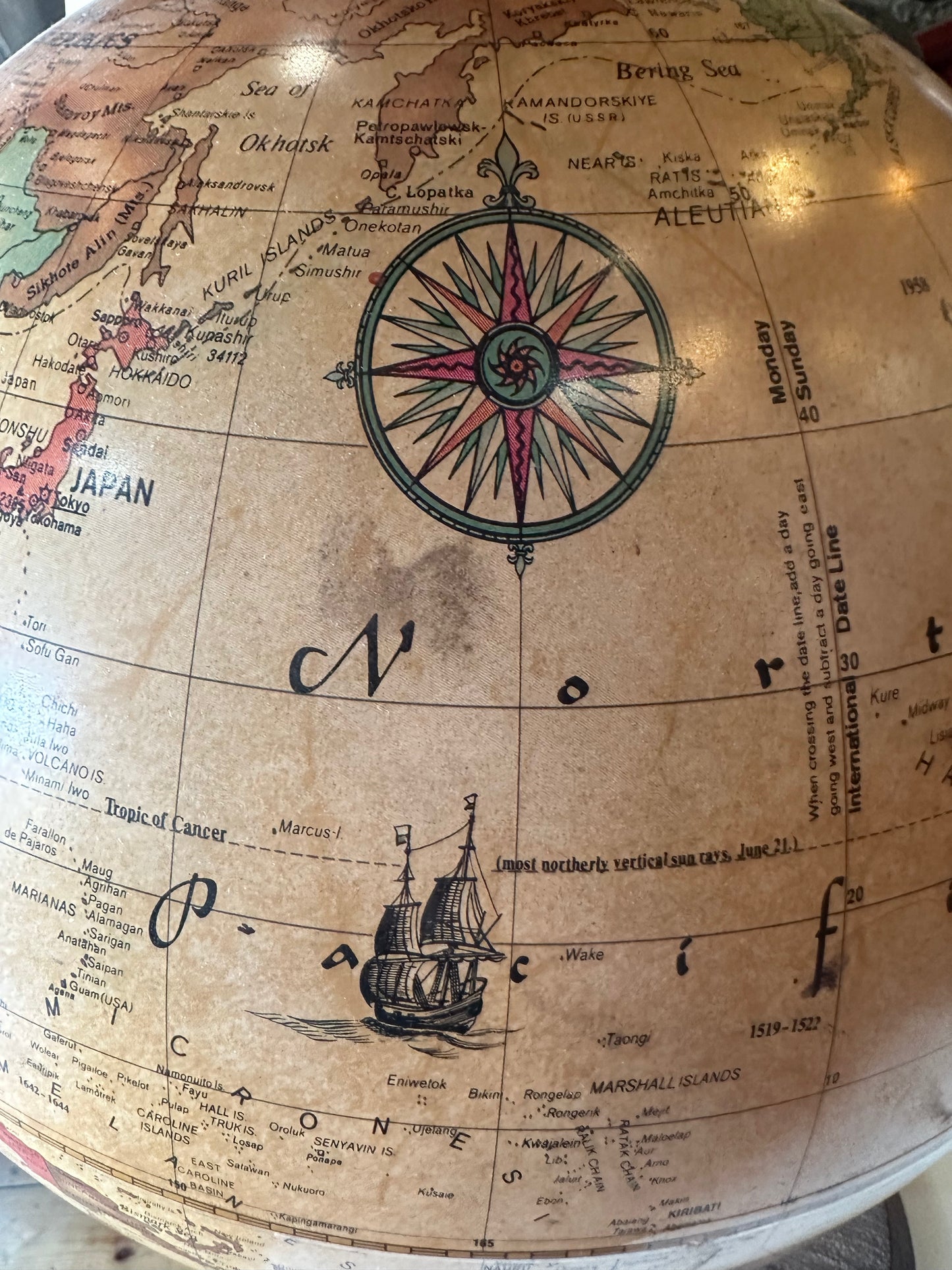 Vintage Micador Illuminated Globe Lamp – Retro Wooden Base World Globe Light