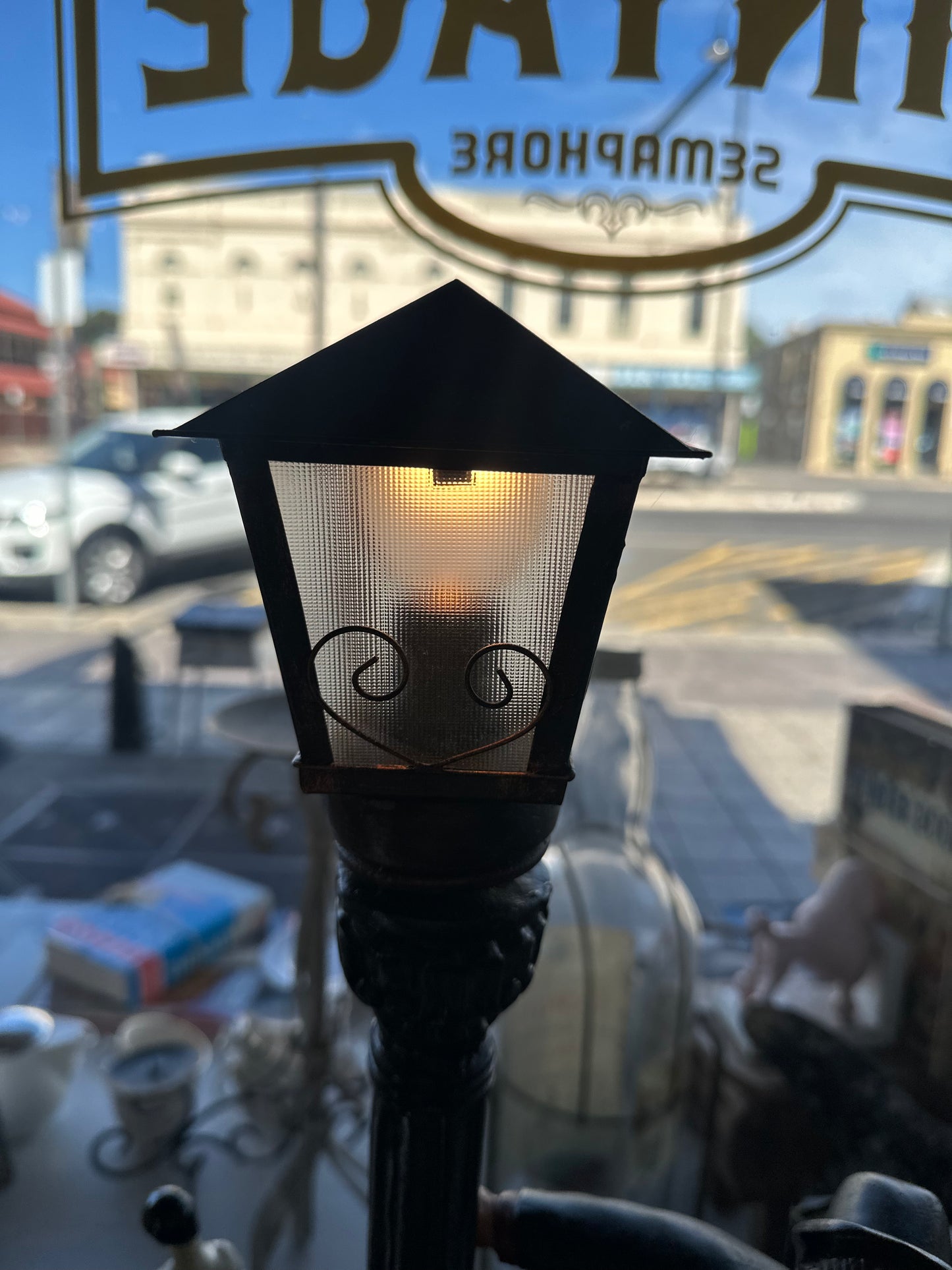 Vintage AID Street Lamp Table Lamp | 1960s Mid-Century Umbrella Man Figure
