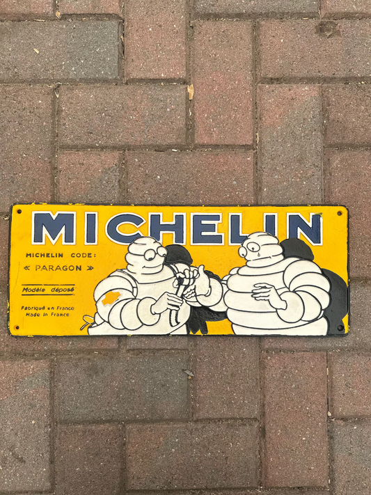 Cast Iron Michelin Man Sign | Vintage Style Bibendum Garage Plaque | Retro Michelin Paragon Workshop Decor