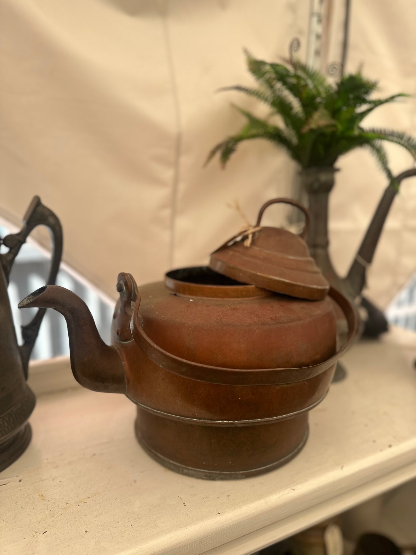 Antique Large Victorian Copper Kettle