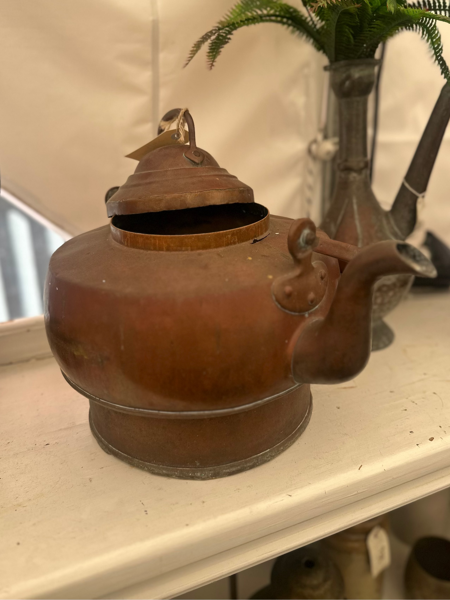 Antique Large Victorian Copper Kettle