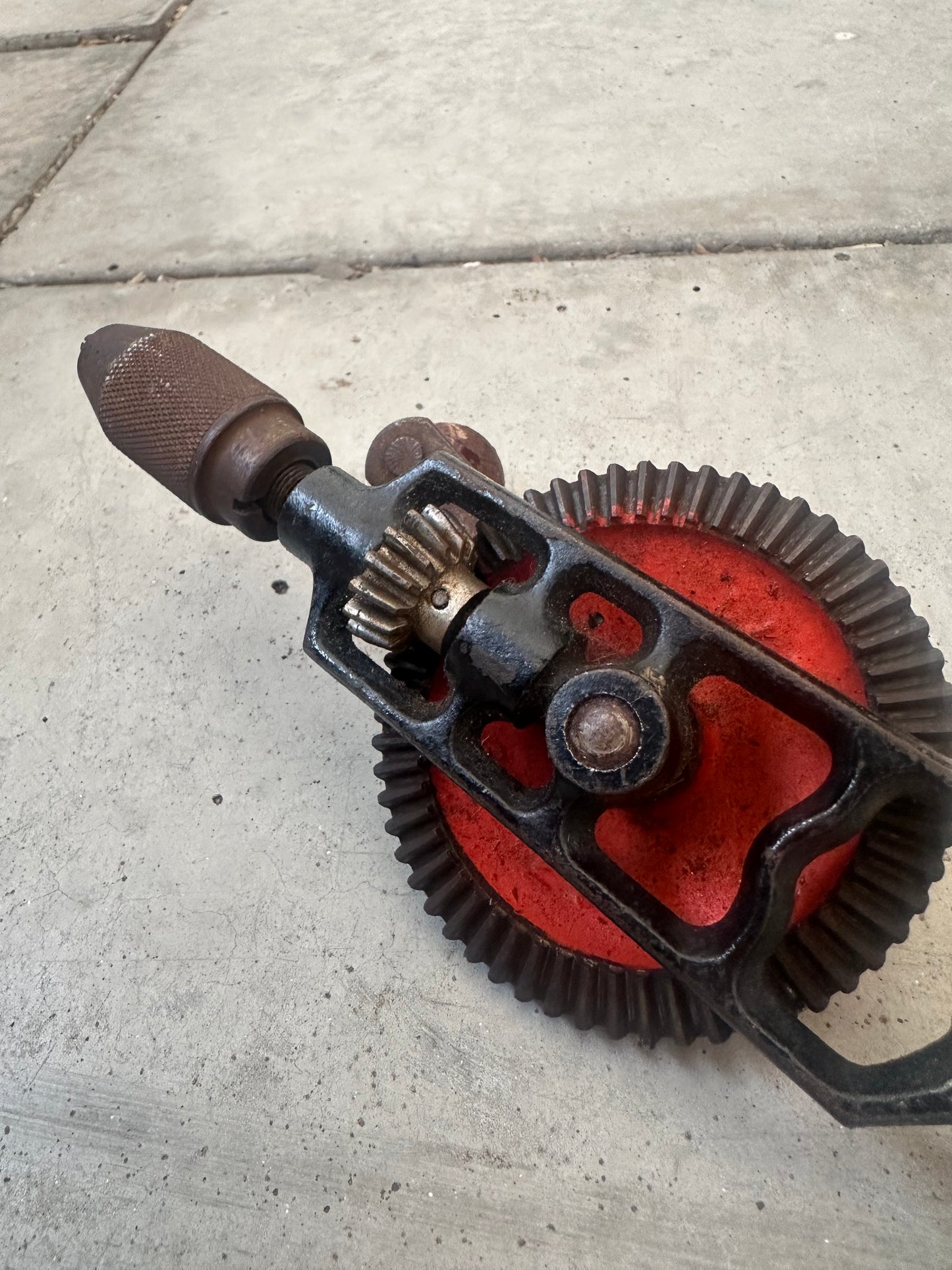 Vintage Stanley No. 803 Hand Drill | Made in England 1940s-60s | Red Gear Wheel