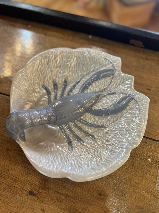 Vintage Wembley Ware Crayfish Dish - Pearl Lustre Australian Pottery - Mid-Century 1950s