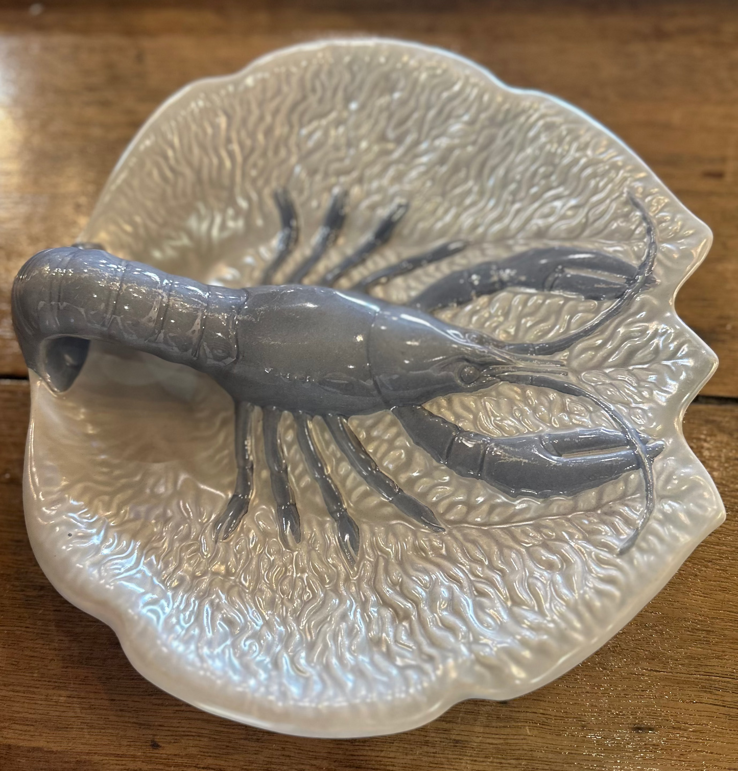 Vintage Wembley Ware Crayfish Dish - Pearl Lustre Australian Pottery - Mid-Century 1950s