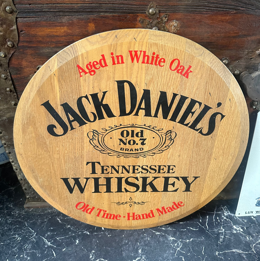 Vintage Jack Daniel’s Whiskey Barrel Head Sign | Reclaimed White Oak Decor
