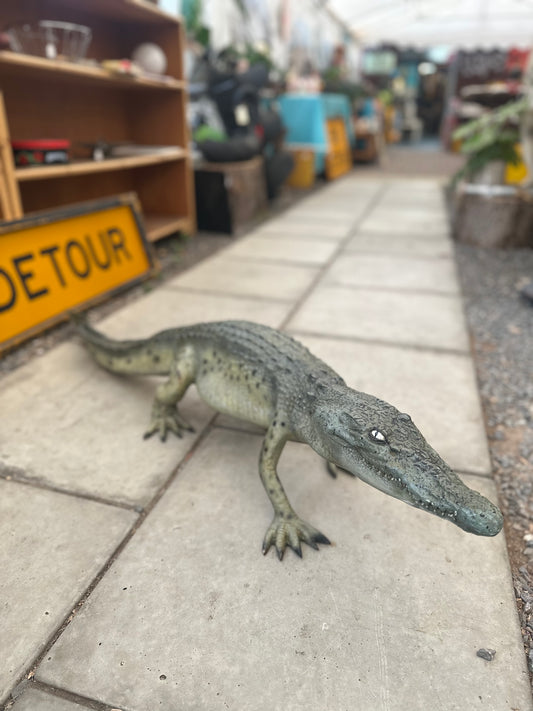 Realistic Resin Crocodile Garden Statue | Lifelike Alligator Sculpture