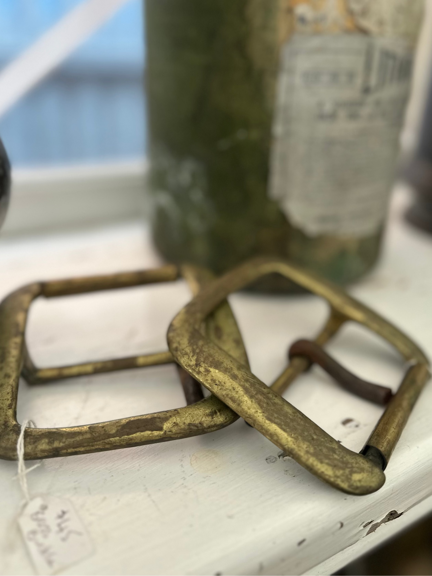 Vintage Solid Brass Horse Harness Buckles | Pair of Antique Equestrian Cart Tack Hardware