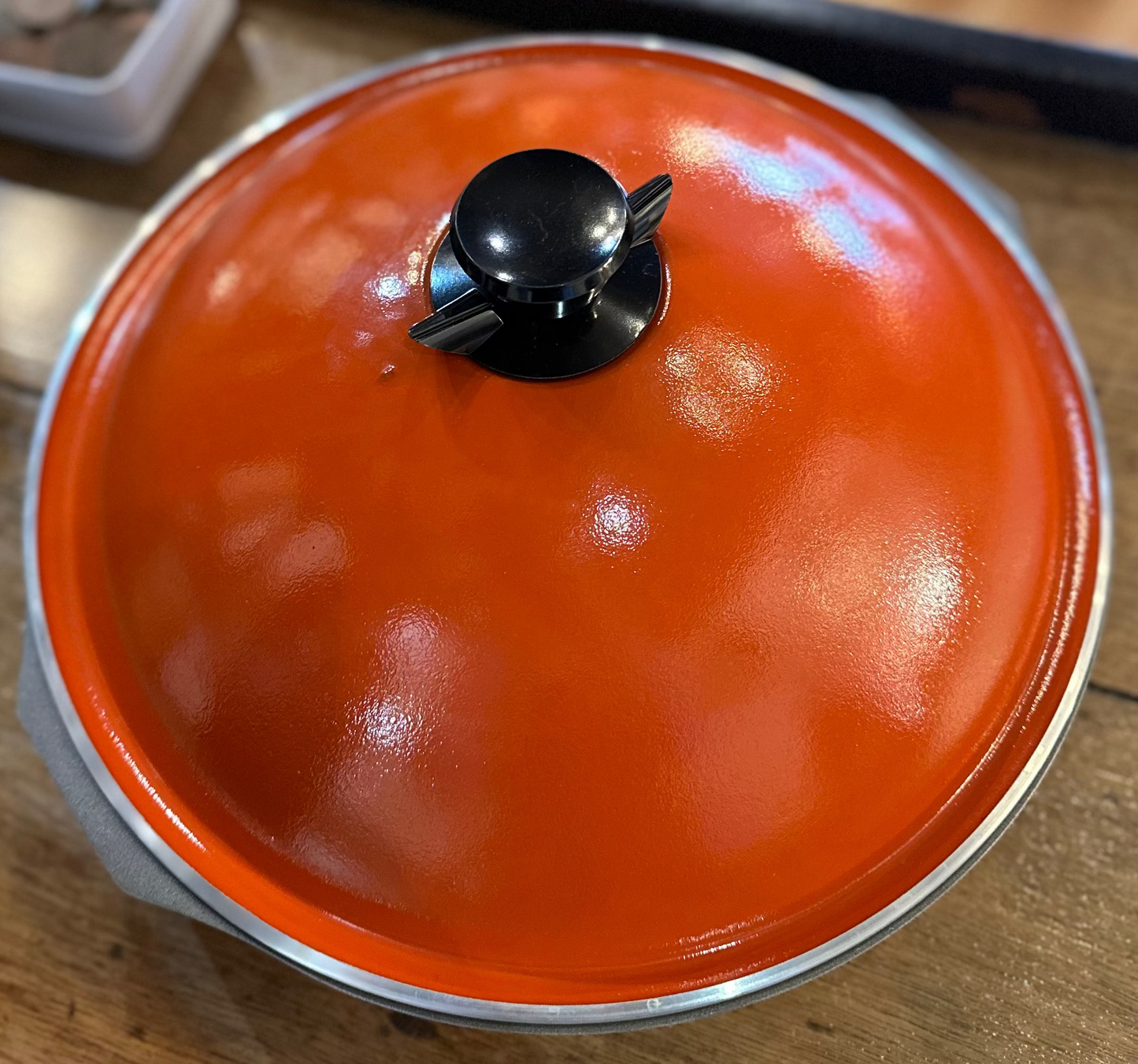 Vintage Bessemer Margaret Fulton 34cm Baking Dish with Lid - Flame Orange - Made in Australia