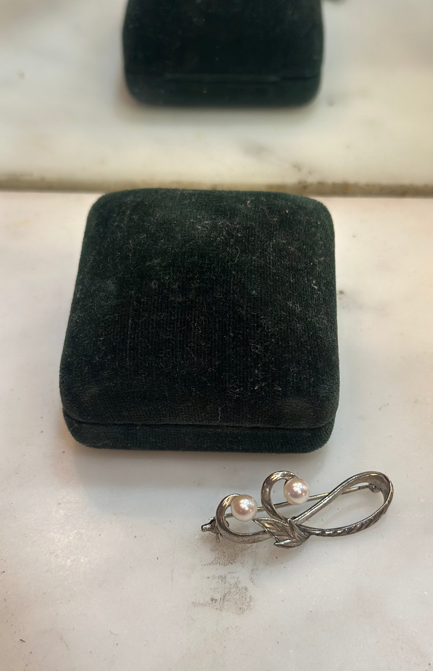 Vintage Mikimoto Sterling Silver Akoya Pearl Brooch | Lane Crawford Hong Kong Boxed