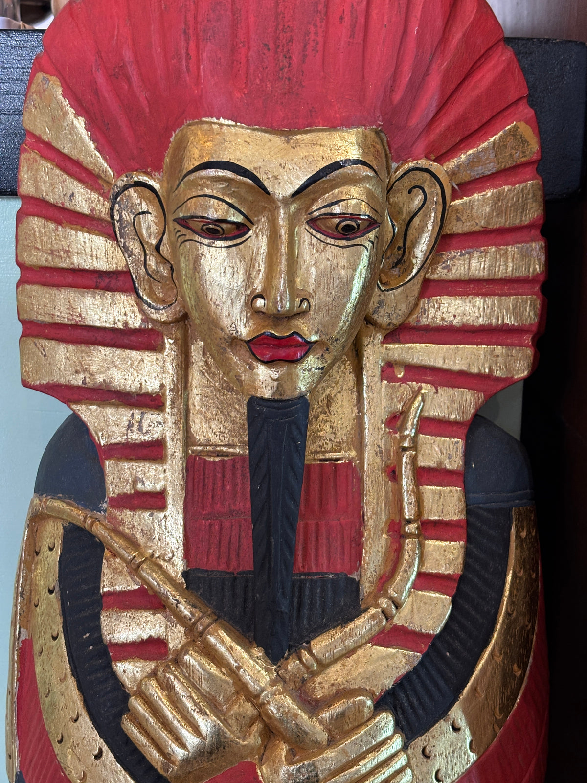 Wooden Pharaoh Statue, 1 metre tall