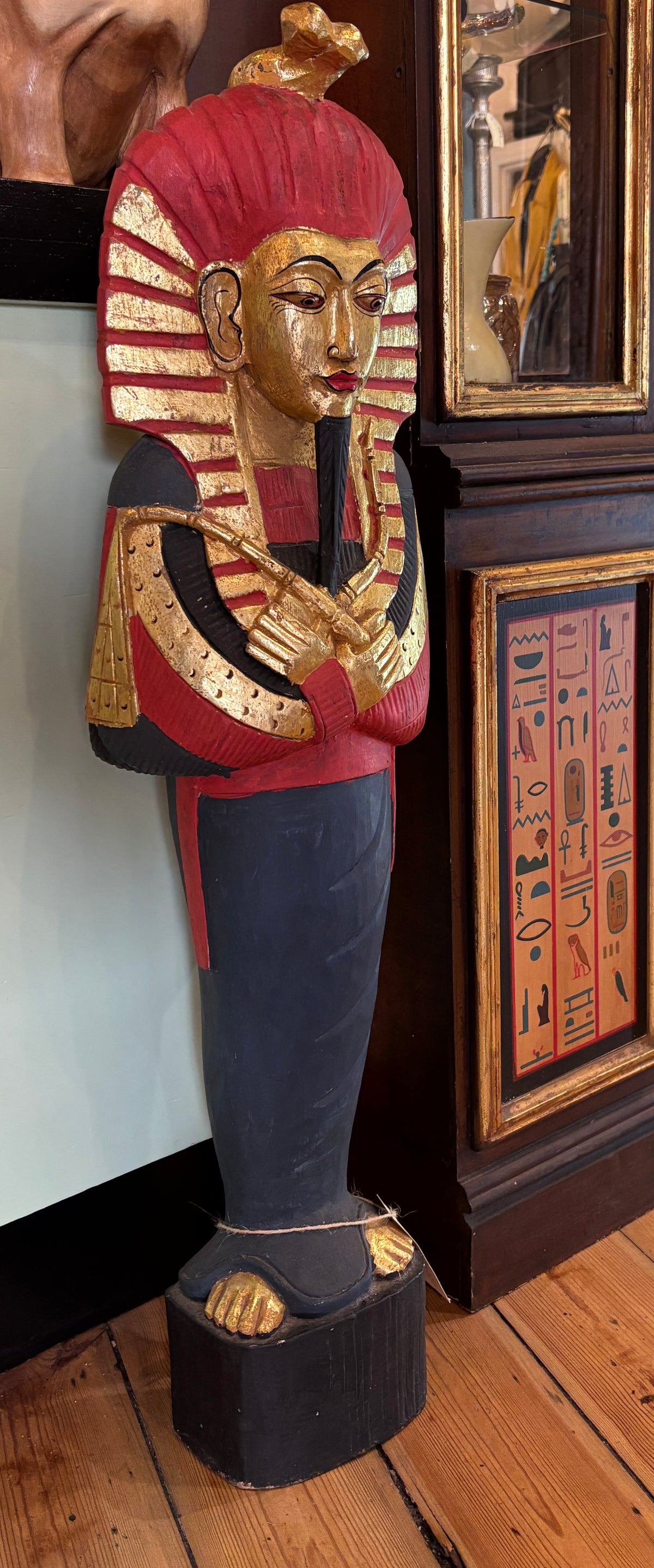 Wooden Pharaoh Statue, 1 metre tall