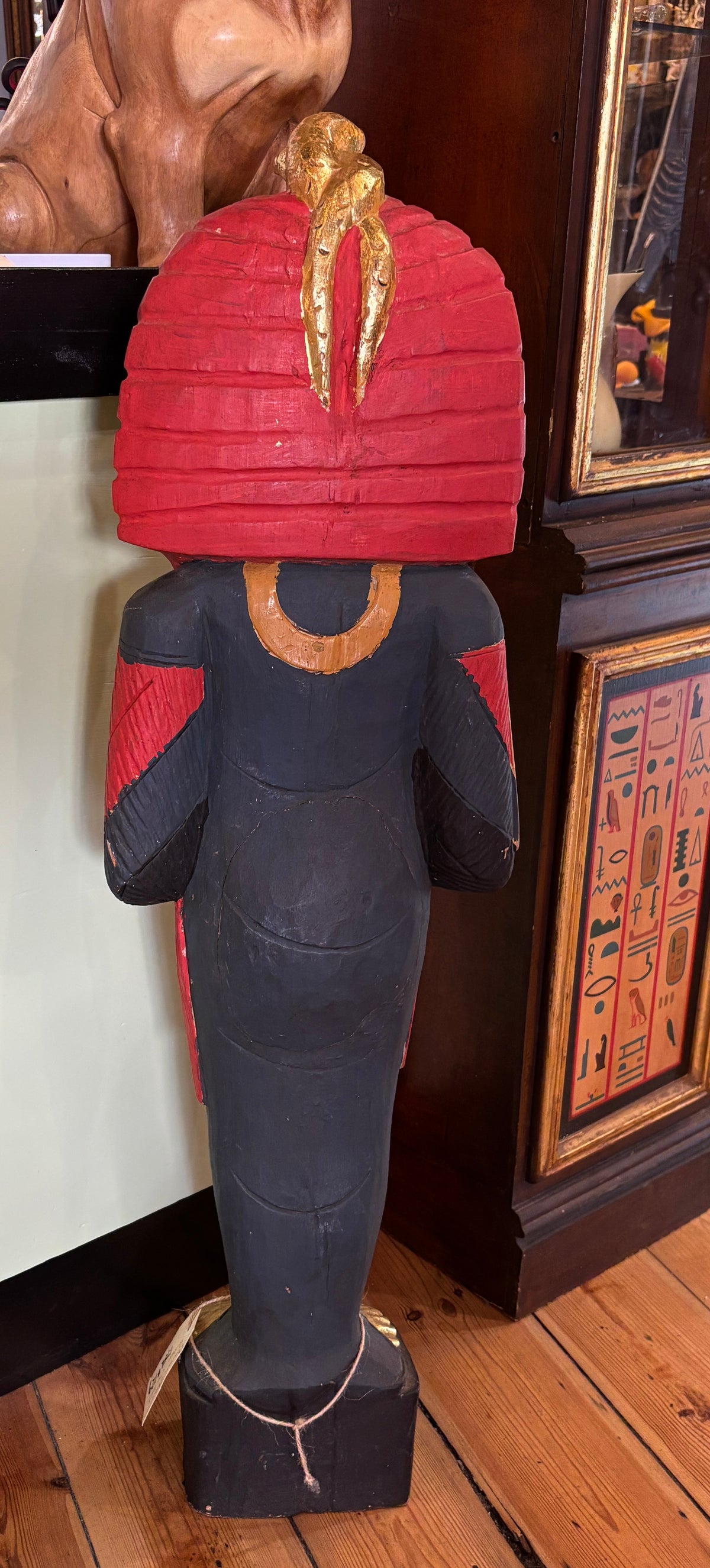 Wooden Pharaoh Statue, 1 metre tall