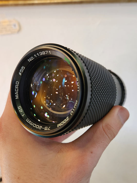 Sun Auto Zoom 75-200mm f/4.5 Macro Lens (Ø55mm) - Minolta MD Mount